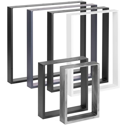 HOLZBRINK Pied de Table en métal Acier Brut | Support de Table/Cadre pour Table Basse, Table à Manger, Bureau, Banc | 2 Pieds Taille 40 x 43 cm