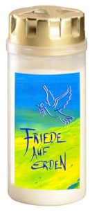 AETERNA Grablicht Osterkerze Friede auf Erden (gelb/blau)