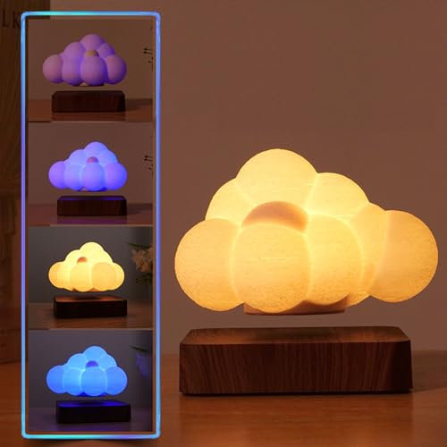 ele ELEOPTION Nachtlicht Nachttischlampe Magnetische Schwebende Lampe,Upgraded 3D-Levitating Lamp,4 Farbverlauf Einstellbare Led-Touch Dimmbar Wiederaufladbare und Kann Blitzszenen simulieren