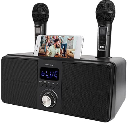 Karaoke Machine for Family, Sound Kit Disco Speaker, Integrated Karaoke Microphone Wireless Live Audio Card Bluetooth Karaoke Speaker (Black)