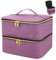 ADERTOS Nagellack Aufbewahrung Tasche Doppelschicht Nagellacktasche Lila Nagel Taschen Nagellack Organizer Wasserdicht Nagellackaufbewarung Tasche Nylon Kosmetiktasche für 30 Flaschen Nagellampe