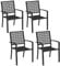 Yaheetech 4-er Set Metallstuhl Outdoor-Esszimmerstuhl bis 136 KG Belastbar Stapelbarer Gartensessel aus Metall 58 × 59,5 × 89 cm LxBxH Schwarz