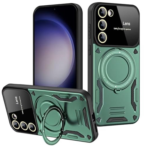 FMPCUON Funda para Infinix Hot 40 4G/Hot 40 Pro 4G con Soporte Invisible, Magnetismo, [Protección de Calidad Militar], Resistente a los Golpes, Funda de Silicona para, Verde Oscuro