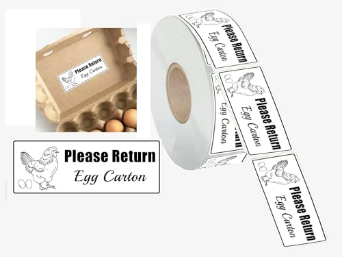 Please Return Egg Carton Tag Tags 1 x 2.625 Inch - Farm Fresh Chicken Eggs Carton Labels Egg Stickers Self Adhesive Egg Packaging Stickers Chicken Egg Cartons Sticker 500 Pcs
