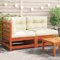 Juroupi Gartensofa mit Kissen 2-Sitzer GartenmöBel Terrassensofa Outdoor Sofa Balkon Outdoor Couch Loungesofa Outdoor Wachsbraun Massivholz Kiefer