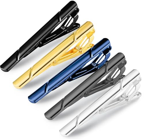 Giantree 5 Stück Krawattennadel, Herren Krawattennadel Klassische Krawattennadeln anstecknadel herren anzug krawattennadel Gold Tie Clip Für Business Hochzeit Bar und Alltag
