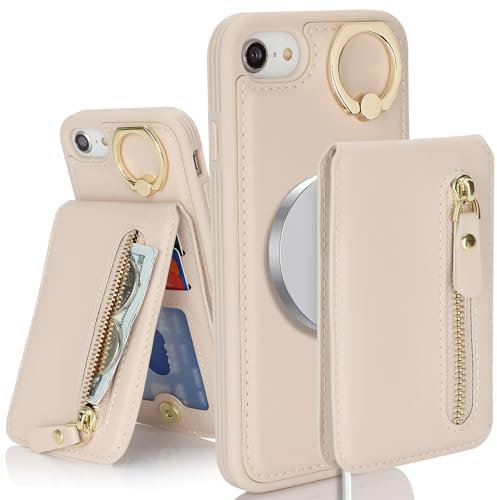 SailorTech iPhone Case with Card Holder, Cover for iPhone 7/8/SE 2020/SE 2022 - Apricot