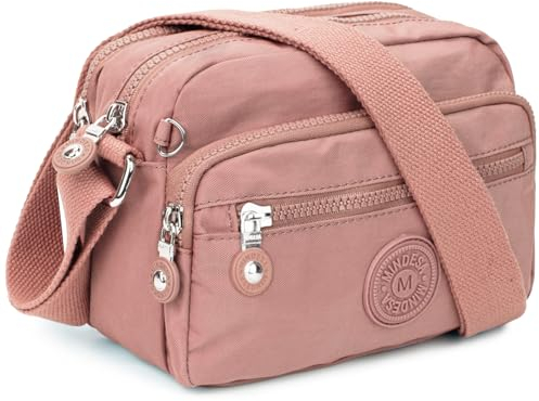 TEUEN Kleine Schultertasche Damen, Leichte Wasserdichte Umhängetasche aus Nylon, Messenger mit Multi Pocket, Casual Handtasche & Crossbody Bag für Damen und Mädchen