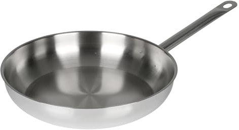 Sitram 711143, Poêle Gamme Expert Acier inoxydable Qualité Pro Ø 28 cm - Fond 3 couches renforcées, fabriqué sans PFAS - tous feux dont induction, Argent