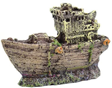 CAKEEYUM Schiffswrack Aquarium Dekoration Wrack Aquarium Dekor Mini Wrack Shipwreck Ornament