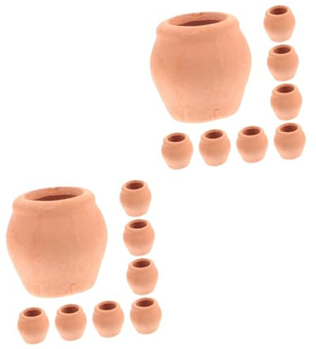 INOOMP 16 Piezas Mini Maceta de cerámica pequeña Maceta de Terracota Exterior Mini ollas de Barro decoración Jardin decoración jardín Arcilla macetas de Bonsai Mini Maceta de Terracota