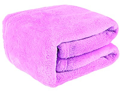 HONMEET Haustierdecke 50x70cm, Lavendel Einfarbige Flanell Fleece