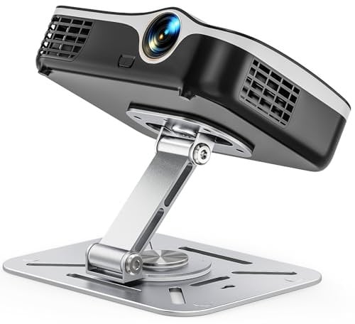 Jubor Support de Projecteur de Bureau, Support Mural Pliable pour Projecteur Rotation à 360°, Support de Plafond de Projecteur avec Vis 1/4 pour Home Cinéma, Salle de Jeux, Bureau