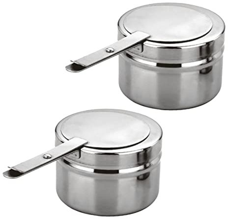 MUSISALY 2 Stück Kleine Edelstahlhalter Mit Abdeckung Für Chafing-dose Brennstoffhalter Ersatzteil Für Buffets Grillpartys