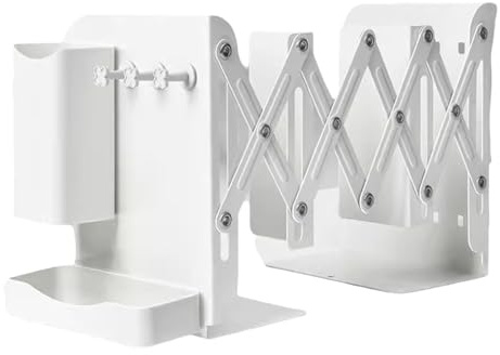 Cyni Verstellbare Buchstützen aus Metall, einziehbare Buchstopper, Buchstütze, Buchaufbewahrungsregal, Schreibtisch-Organizer