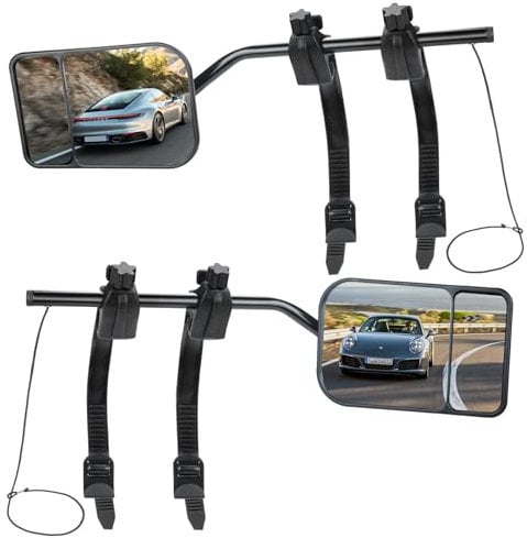 Rétroviseurs Caravane, Voiture Rétroviseurs, 2 Pièces Rétroviseurs de Remorquage Universel pour Voiture, Rétroviseur Additionnel, Miroir Additionnel Retroviseur pour Caravanes, Caravanes, Remorques