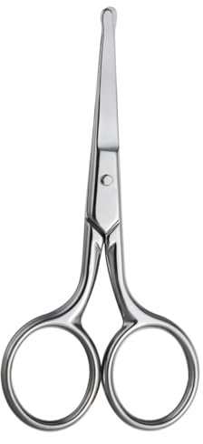 FRCOLOR Augenbrauen Nasenhaarschere Aus Edelstahl Abgerundete Spitze Sicherheitsschere Für Herren Damen Gesichtspflege Mit Großem Griff Zum Präzisen Trimmen