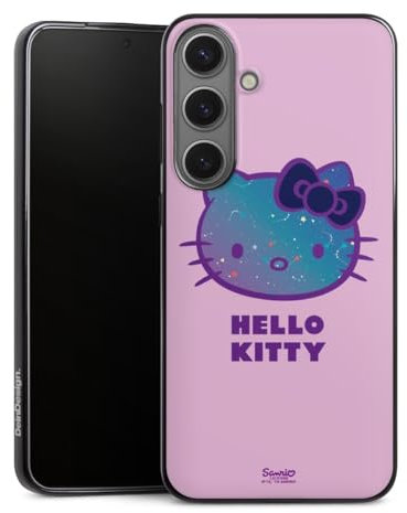 Slim Case extra dünn kompatibel mit Samsung Galaxy S25 + Silikon Handyhülle schwarz Hülle Kawaii Universum Hello Kitty