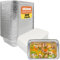 JinPhon Lot de 125 Barquette Aluminium avec Couvercle 700 ML, Idéal pour Four, Barbecue, Congélation et Batch Cooking, Plat Aluminium Jetables Multi-usages