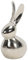 Posiwio Osterhase Simple Silber aus Aluminium H24cm Metallhase Moderne Osterdeko