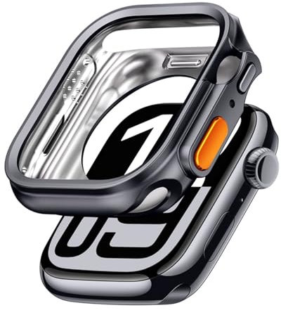 CZKE Funda de reloj para Apple Watch S10 de 42 mm y 46 mm, sin protector de pantalla, Full HD, carcasa de TPU para iWatch Series 10 (gris pistola, S10 de 42 mm)