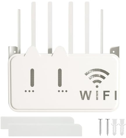 SacJkt Router Box, Router Schrank, Router Verstecken, WiFi Router Aufbewahrungsbox für Wanddekoration Dekorative, Kabel Organisator, 25x15x6cm (Weiß)