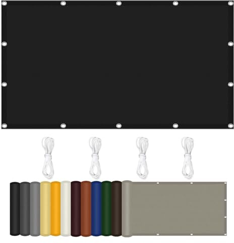 Uv-Beständiges Beschattungsnetz 120 x 120 cm Ohne Bohren Überdachung Plane Aufrollbar, mit Ösen für Gartenanlagen, Camping Und Freizeit, Schwarz