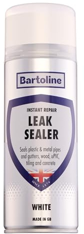 Bartoline Leak Sealer Spray White 400ml – Waterproof Sealant for Roofs, Gutters, Pipes, CracksandOutdoor Repairs