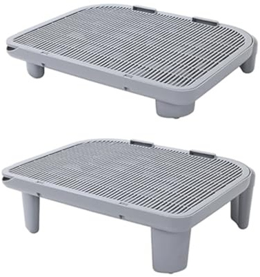 Paaruter Adjustable Cat Ramp for Litter Box Elevated Cat Litter Ramp for Cat Litter Boxes Double Layered Litter Trapper