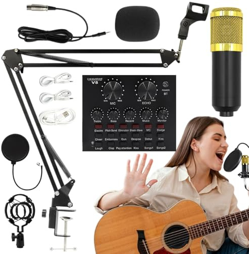 Recording Studio Equipment - Home Music Production Kit, Professional Podcast Bundle | USB Audio Interface, Studio Headphones Set, Condenser Microphone Headphones For Recording Mixing Streaming