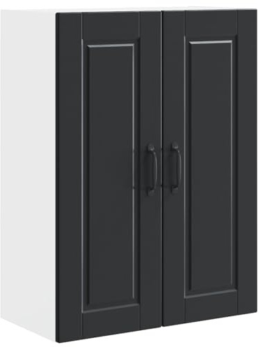 vidaXL Wandschrank Porto Schwarz 60 x 31 x 80 cm Holzwerkstoff