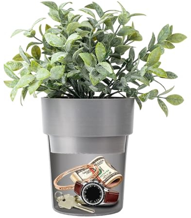 Vangakancint Safe in Form eines Blumentopfs, Design Blumentopf Safe, Schließbar versteckte Blumenkiste, Diskretes Wohnaccessoire für Mit Schlüssel Schloss Garten, Reise, Studentenzimmer