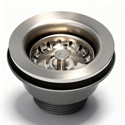 Inodiref Ø 85 mm Sink Waste Strainer, 1½, High Temperature Resistance | Kitchen Sink Basket Strainer Plug,Stainless Steel,Kitchen Sink Drain Strainer,Thickened Design,Fit for Sink Hole Size 57-65mm