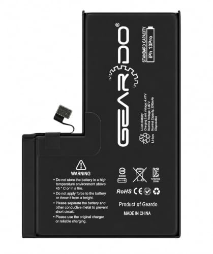 Geardo Replacement Battery Compatible With iPhone iPhone 13 Pro 3095 mAh DIAGNOSTIC 100% Health + No Warning Message/Pop-Up