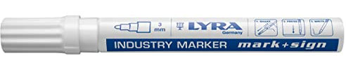 LYRA L4040001-1 Marqueur industriel blanc 2-4 mm pour marquage professionnel sur surfaces lisses et rugueuses 1 marqueur