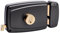 Vachette Serrure en applique horizontale à tirage Droite, Série PS, pour Porte d'Entrée - 674CC70/SC D - Sûreté à cylindre 5 goupilles, Axe à 70 mm, Ouverture Cor de chasse, 3 Clés, Gris