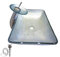 HomeLava Hartglas Waschbecken mit Wasserfall Wasserhahn, Wasserablauf und Montage Ring