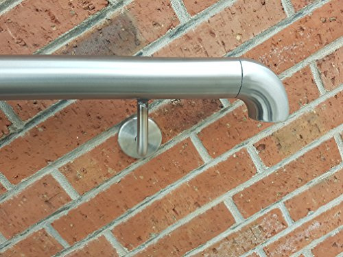 Edelstahl Handlauf V2A 42,4mm 240K geschliffen Wandhandlauf mit Bogen (60)