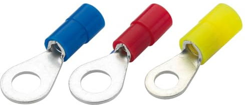 WETEC Ringkabelschuh DIN 46237, isoliert, 1,5-2,5 mm², M4, blau m (Hülsen Kabelschuhe Quetschschuhe Quetschkabelschuh Kabelschuh DIN-Kabelschuh Stiftkabelschuh Ringkabelschuhe) (Pack à 100 Stück)