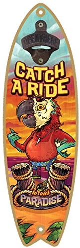 SJT ENTERPRISES, INC. Catch a Ride to Our Paradise Surfboard Flaschenöffner, 12,7 x 40,6 cm, Flaschenöffner, Surfbrett-Plakette (SJT41357)