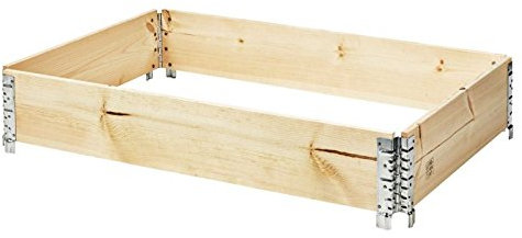 rg-vertrieb 6X Palettenrahmen Aufsatzrahmen für Europaletten Hochbeet Gartenbeet Stapelrahmen 120x80x19cm Natur