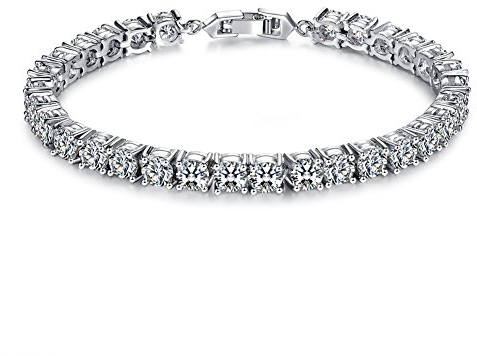 Epoch World Tennis Armband Damen Weissgold plattiert Zirkonia armreif, armband silber kommt in Eleganten Geschenk-Box
