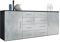 Vladon Sideboard Faro V2, Made in Germany, Kommode mit 2 Türen und 4 Schubladen, Schwarz matt/Beton Oxid Optik (166 x 72 x 35 cm)