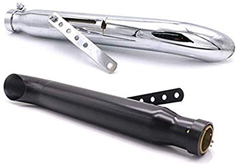Motorrad Universal Auspuff Schalldämpfer Für Harley Dyna Softail Fatboy Road King FLHR Sportster 1200 883 (Chrom)