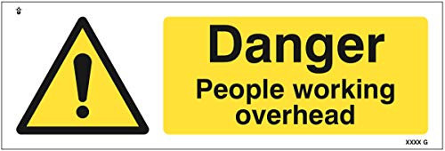 Danger people working overhead Panneau de signalisation, Panneau de sécurité rigide en PVC