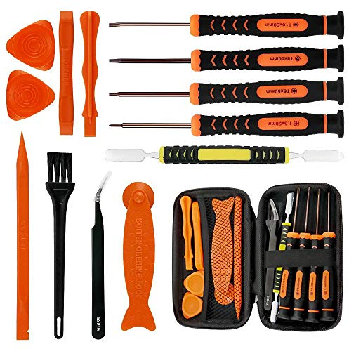 Torx Screwdriver Set for Xbox One Xbox 360 PS3 Controller PS4, Repair Opening Tools Kit with Torx Screwdrivers T6 T8 T10, Cross Screwdriver 1.5, Pry Tools, Cleaning Brush & ESD Tweezer in EVA Bag