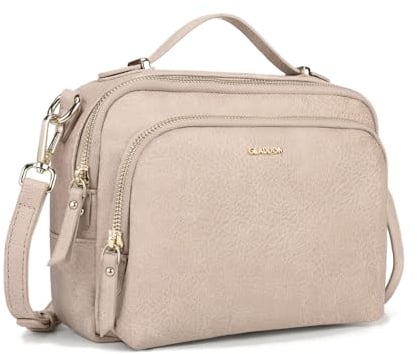 Gladdon Umhängetasche damen,Schultertasche mit Reißverschluss, Crossbody Tasche, Leder Handtasche Klein, Womenswear…