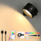 Lampop Led Wandleuchte Kabellos RGB Akku Wandlampe 19 Farben Dimmbar Wandlampe Ohne Stromanschluss mit Fernbedienung 3 Farbtemperaturen Touch Control 360° Drehbar für Wohnzimmer Schlafzimmer Schwarz