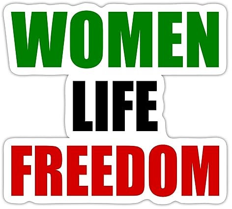 Spreadshirt Women Life Freedom Iran Protest Sticker, max. 10x10 cm, 10 x 10 cm, Mattweiß