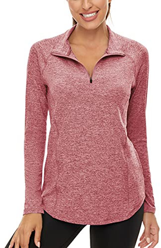 Long Sleeve Sports Tops - Womens Golf, Running & Gym Tops - Red